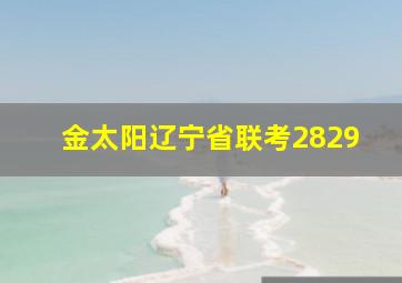 金太阳辽宁省联考2829