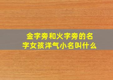 金字旁和火字旁的名字女孩洋气小名叫什么