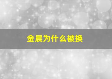 金晨为什么被换