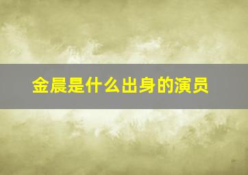 金晨是什么出身的演员