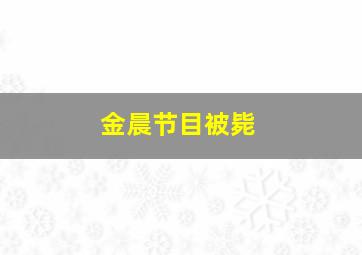 金晨节目被毙