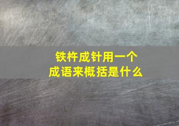 铁杵成针用一个成语来概括是什么