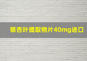 银杏叶提取物片40mg进口