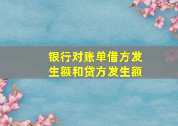 银行对账单借方发生额和贷方发生额