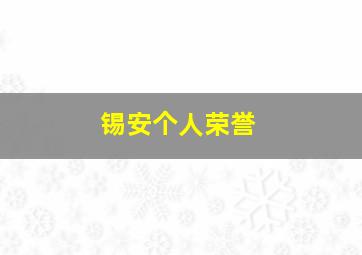 锡安个人荣誉