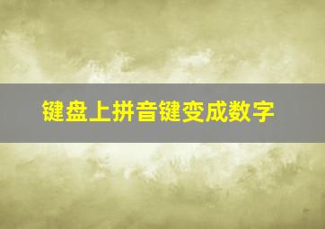 键盘上拼音键变成数字