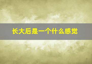 长大后是一个什么感觉