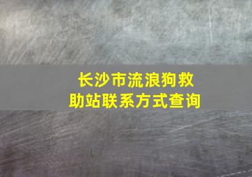 长沙市流浪狗救助站联系方式查询