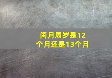 闰月周岁是12个月还是13个月