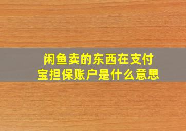 闲鱼卖的东西在支付宝担保账户是什么意思