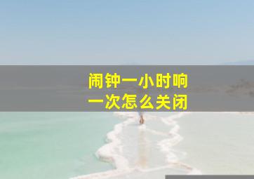 闹钟一小时响一次怎么关闭