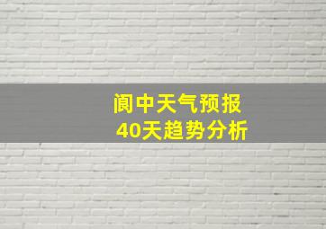 阆中天气预报40天趋势分析