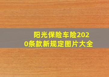 阳光保险车险2020条款新规定图片大全