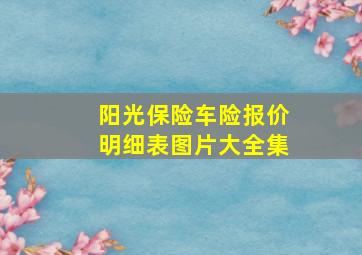 阳光保险车险报价明细表图片大全集