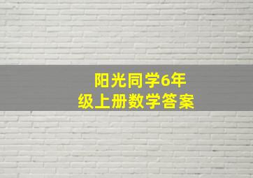 阳光同学6年级上册数学答案