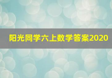 阳光同学六上数学答案2020