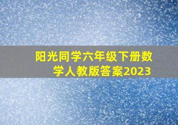 阳光同学六年级下册数学人教版答案2023