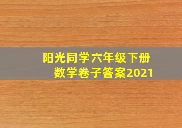 阳光同学六年级下册数学卷子答案2021