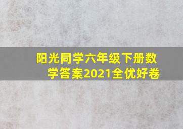 阳光同学六年级下册数学答案2021全优好卷