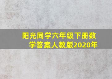 阳光同学六年级下册数学答案人教版2020年