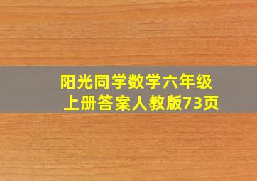 阳光同学数学六年级上册答案人教版73页