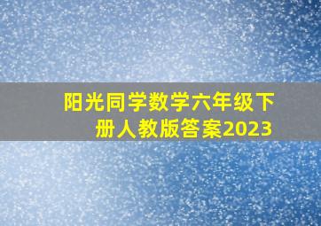 阳光同学数学六年级下册人教版答案2023