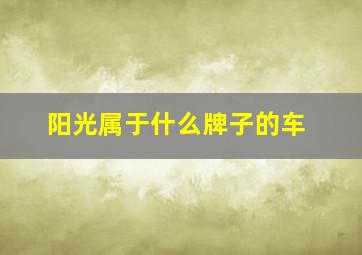 阳光属于什么牌子的车