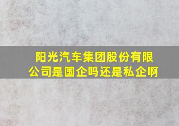 阳光汽车集团股份有限公司是国企吗还是私企啊