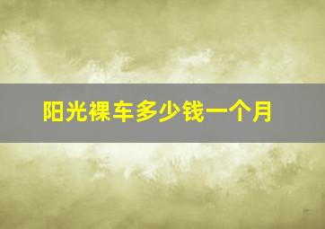 阳光裸车多少钱一个月