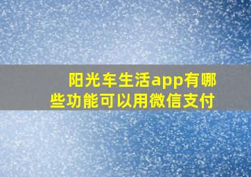 阳光车生活app有哪些功能可以用微信支付