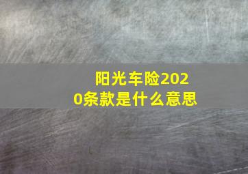 阳光车险2020条款是什么意思