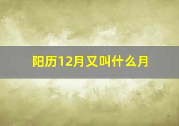 阳历12月又叫什么月