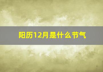 阳历12月是什么节气