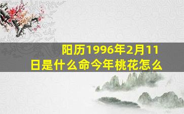 阳历1996年2月11日是什么命今年桃花怎么