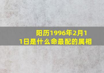 阳历1996年2月11日是什么命最配的属相