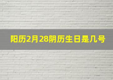 阳历2月28阴历生日是几号