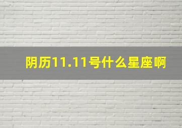 阴历11.11号什么星座啊