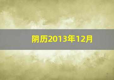 阴历2013年12月