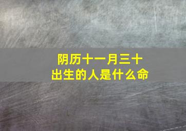 阴历十一月三十出生的人是什么命