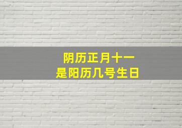 阴历正月十一是阳历几号生日