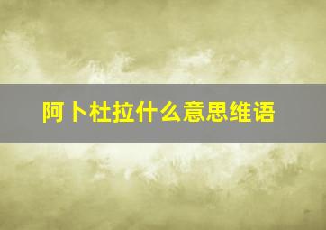 阿卜杜拉什么意思维语