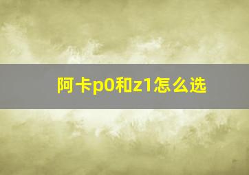 阿卡p0和z1怎么选