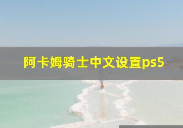 阿卡姆骑士中文设置ps5