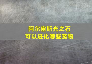 阿尔宙斯光之石可以进化哪些宠物