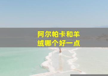 阿尔帕卡和羊绒哪个好一点