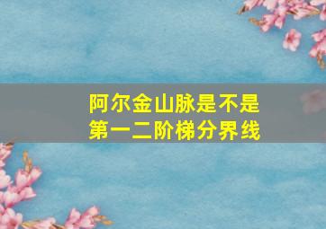 阿尔金山脉是不是第一二阶梯分界线