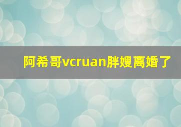 阿希哥vcruan胖嫂离婚了