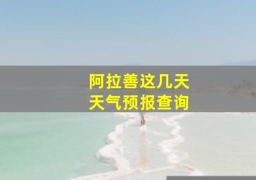 阿拉善这几天天气预报查询