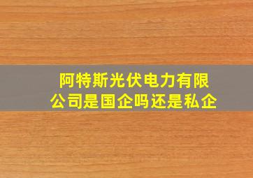 阿特斯光伏电力有限公司是国企吗还是私企