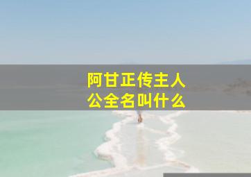 阿甘正传主人公全名叫什么